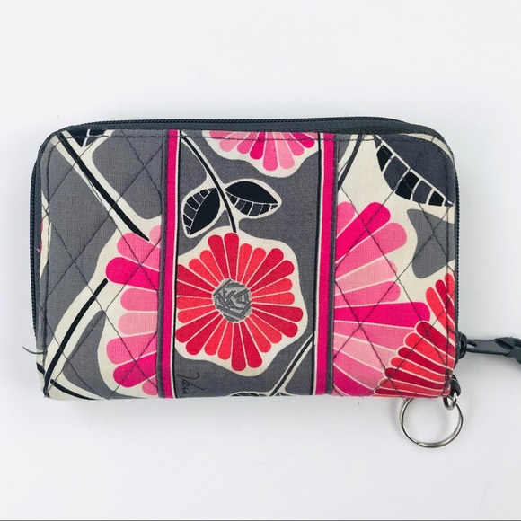 Vera Bradley floral gray zip up wallet - Picture 2 of 4